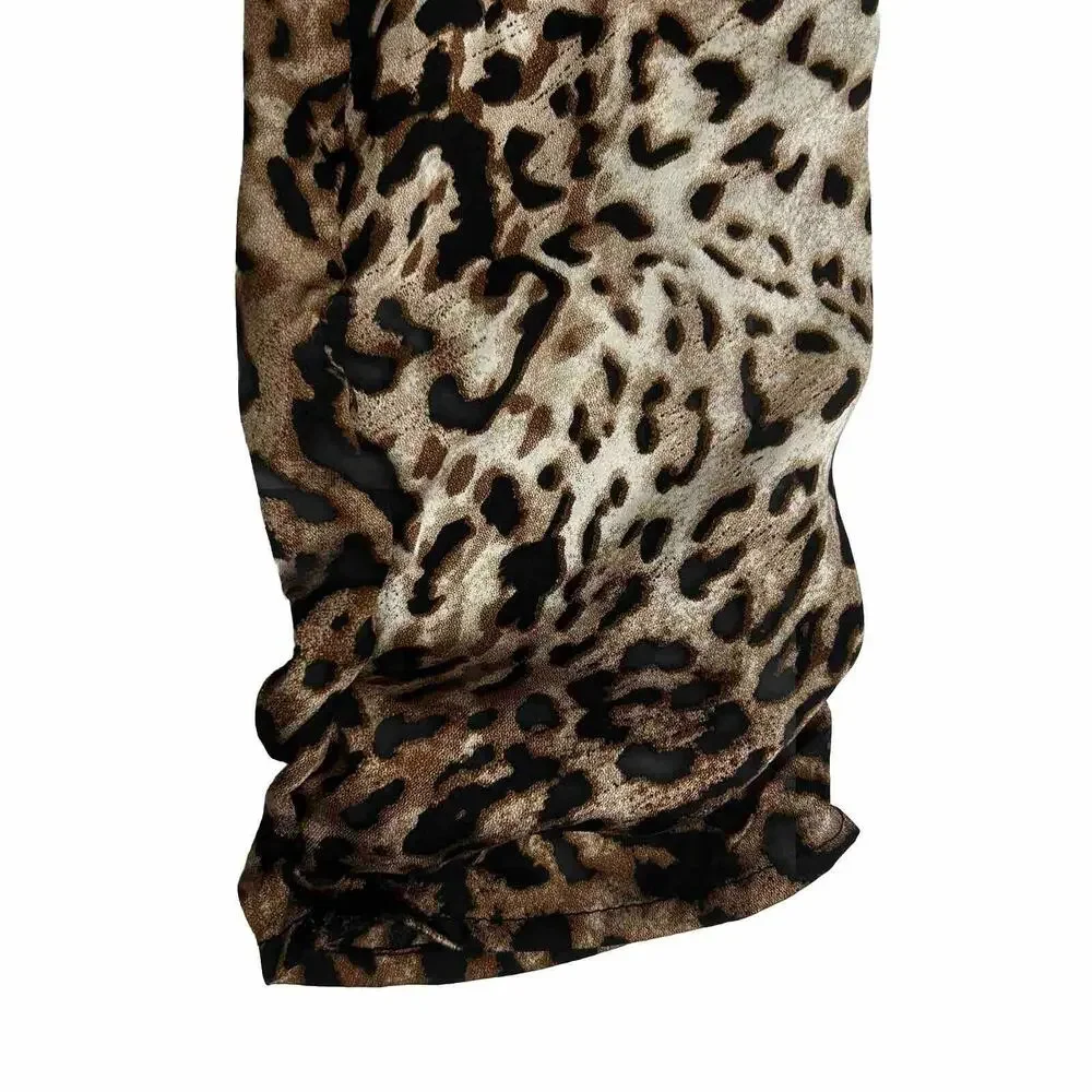 Nwt Guess Womens Size Small Leopard Cheetah Print Brown Pant Skinny Ruched NEW - Picture 3 of 9